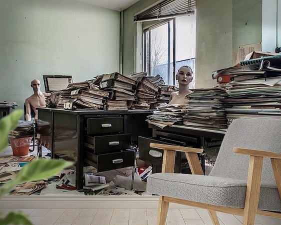 Voorbeeld van het werk in een kamer