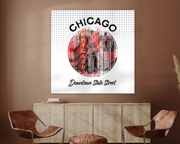 Graphic Art CHICAGO Downtown State Street van Melanie Viola