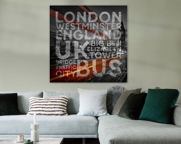 Graphic Art LONDON Westminster Bridge Traffic by Melanie Viola