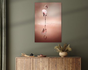Flamingo reflection van Tamara Nederkoorn