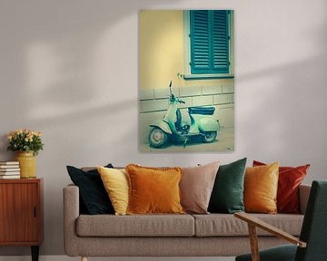 Retrofoto van een typisch Italiaanse Vespa van Natascha Teubl