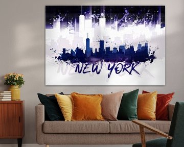 Graphic Art NYC Skyline Splashes II | lila   von Melanie Viola