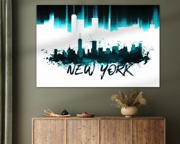 Graphic Art NYC Skyline | cyan van Melanie Viola