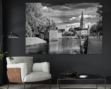 Breda Spanjaardsgat vanaf Prinsenkade Zwart Wit van JPWFoto