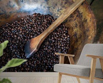 Geroosterde koffie op een Colombiaanse koffieplantage van Bart van Eijden