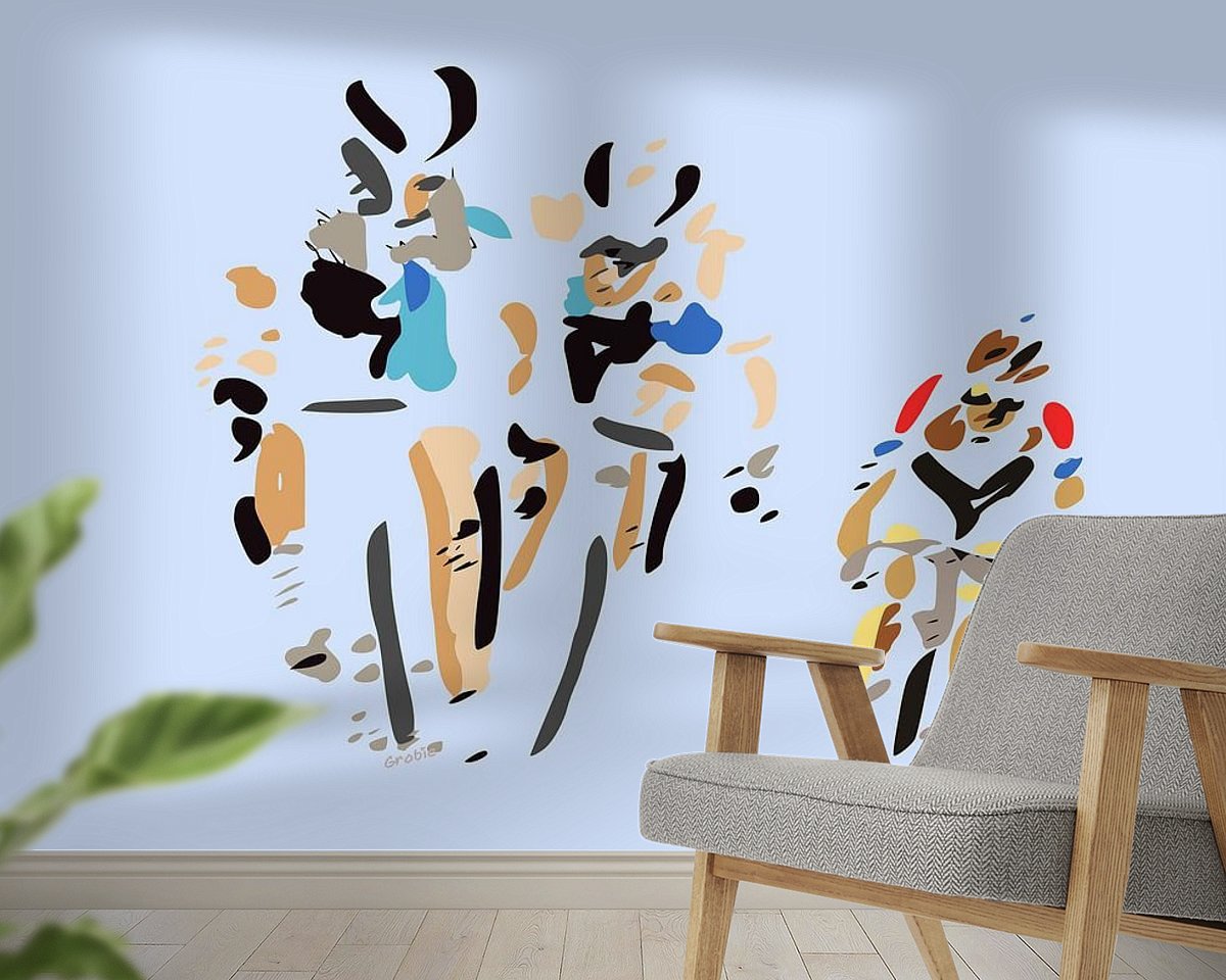 Voorbeeld van het werk in een kamer