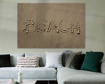 Beach geschreven in zand van MSP Canvas