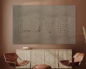 Love geschreven in zand van MSP Canvas