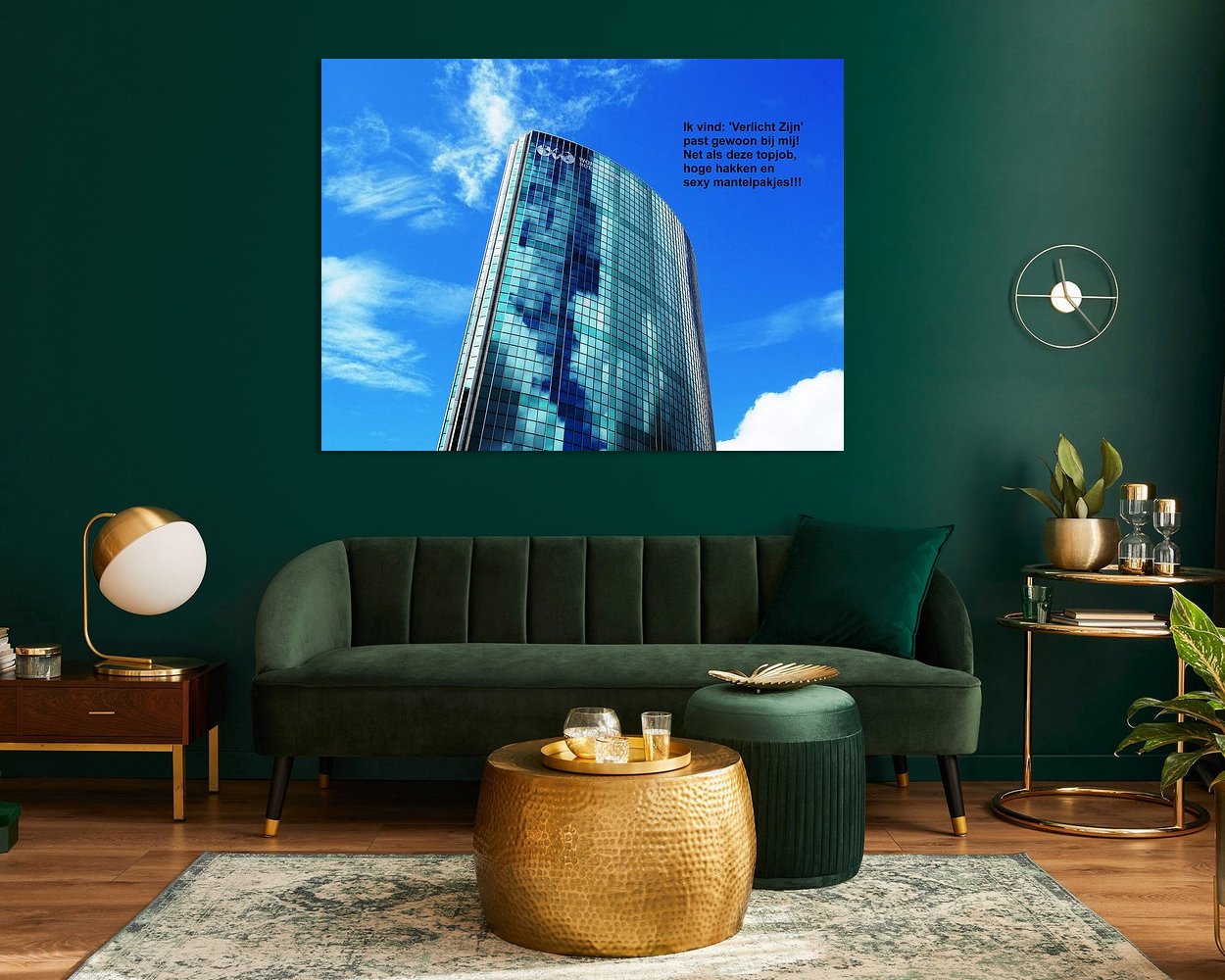 Voorbeeld van het werk in een kamer