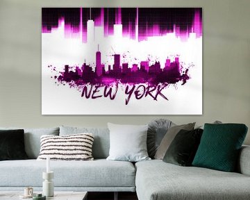 Graphic Art NYC Skyline | roze   van Melanie Viola