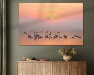 Sunrise with birds von Peet Romijn