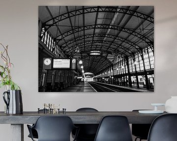 NS Station La Haye HS (Hollands Spoor) Noir et blanc sur Carel van der Lippe