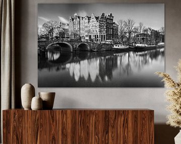 Amsterdam Brouwersgracht in zwartwit von Dennis van de Water