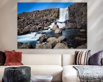 Oxararfoss waterval, thingvellir in IJsland van Chris Snoek