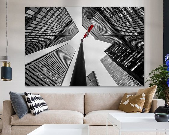 Voorbeeld van het werk in een kamer