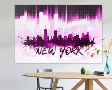 Graphic Art NYC Skyline II | roze   van Melanie Viola