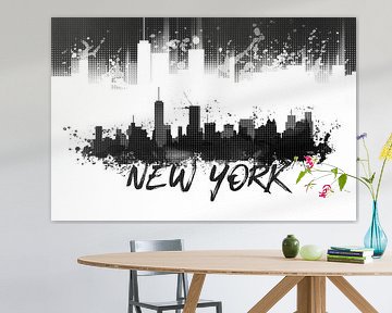 Grafische Kunst NYC Skyline Splashes | zwart
