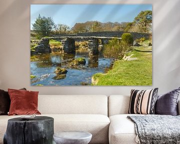 Stenen brug in Dartmoor, Devon,  Engeland van Mieneke Andeweg-van Rijn
