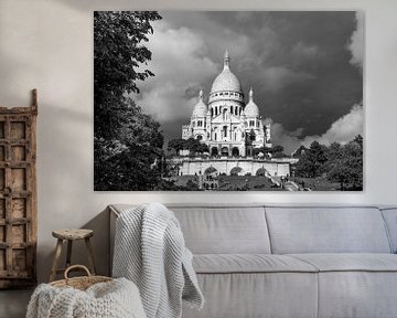 Sacré-Coeur (Paris) avec ciel nuageux