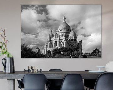 Basilique du Sacré-Coeur (Parijs) met wolkenlucht van Emajeur Fotografie