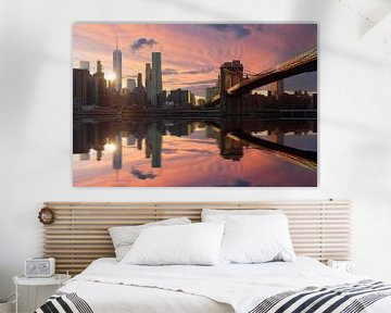 Manhattan zonsondergang van Vincent Xeridat