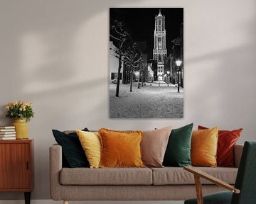 Utrecht met Domtoren vanaf Buurkerkhof in de winter van Erik de Geus