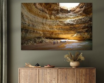 sunlight incursion into beautiful colored sea cave by Paul Franke