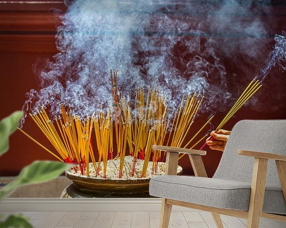 Voorbeeld van het werk in een kamer