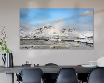 Winter landscape in Vesteralen  archipelago in Norway van Sjoerd van der Wal