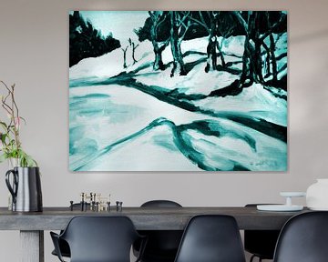 Winter landscape van Eberhard Schmidt-Dranske