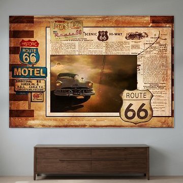 Collage Route 66 und Pontiac Chieftain