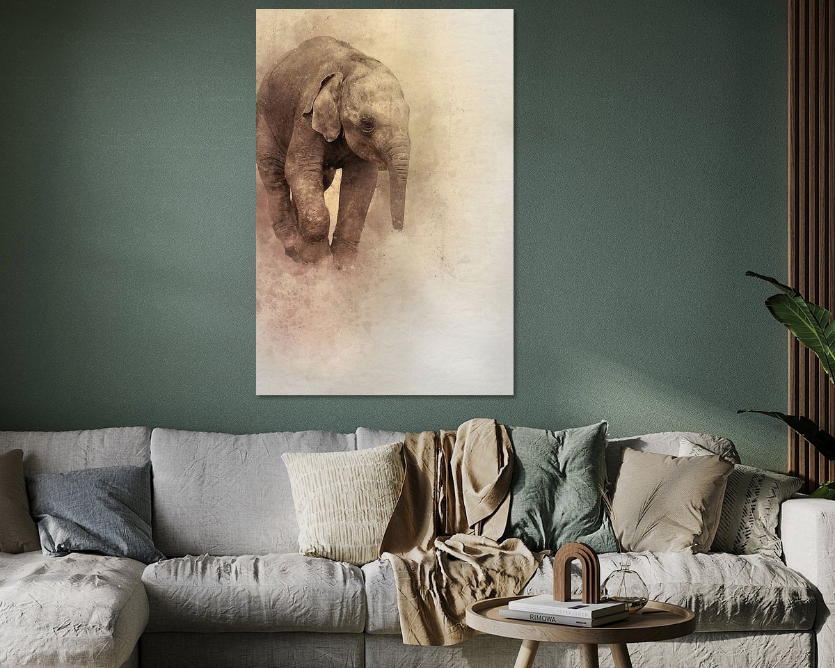Voorbeeld van het werk in een kamer