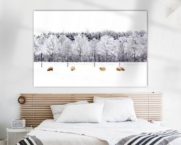 Schapen in een Hollands winterlandschap van Jessica Berendsen