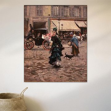 Malerei Crossing the Street - Giovanni Boldini