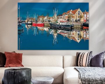 De Zuiderhaven van Harlingen in t herfstzonnetje von Harrie Muis