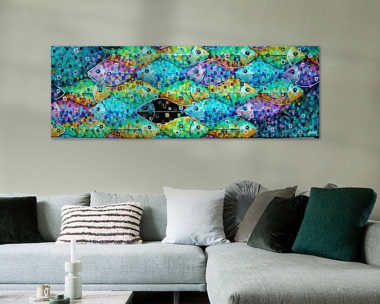 Voorbeeld van het werk in een kamer