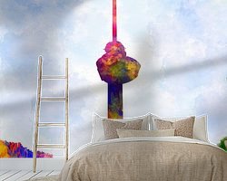 Voorbeeld van het werk in een kamer
