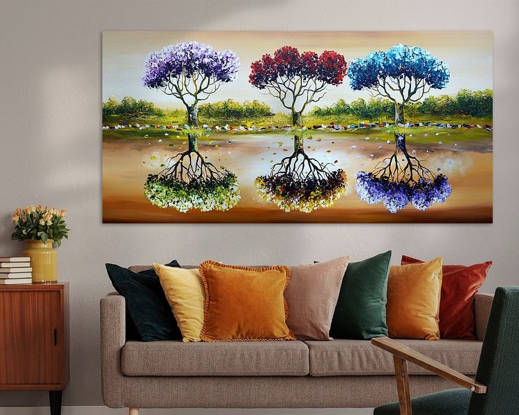Voorbeeld van het werk in een kamer