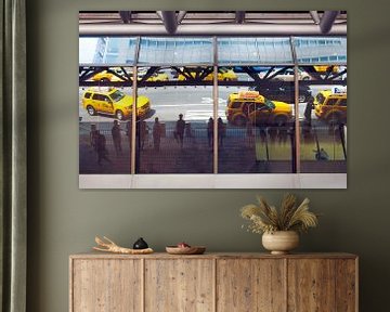Yellow Cabs Reflections van Laura Vink
