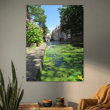 Delfter Kanal mit Altbauten in der Nähe