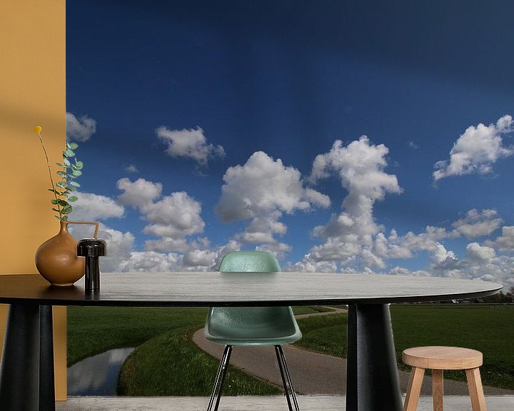 Impression: route des polders avec un beau ciel bleu sur Paul Franke