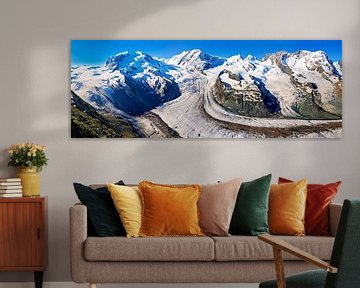 Panorama Gornergletscher in de Alpen van Anton de Zeeuw