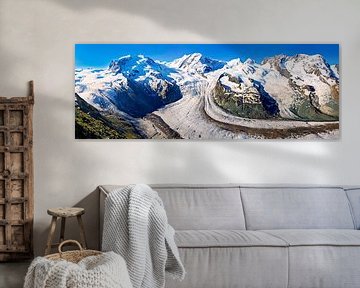 Panorama Gornergletscher in de Alpen van Anton de Zeeuw