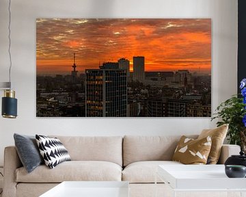 Rotterdam Sunset van Rob Hogeslag