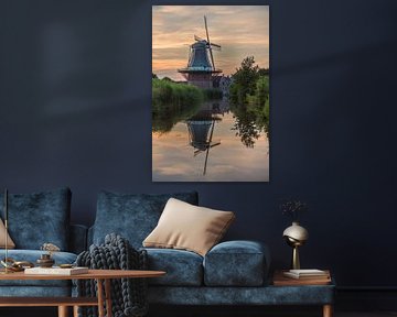 Molen "De Gouden Engel" In de avond zon van Paul Franke