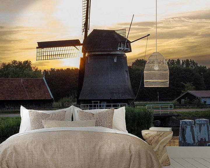 Beispiel fototapete: Holländische Mühle im Sonnenuntergang von Paul Franke