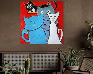 katten schilderij van Nicole Habets