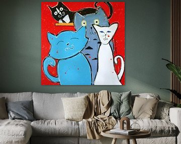 katten schilderij van Nicole Habets