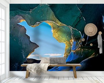 Entrance to ice cave under a glacier in Iceland by Anton de Zeeuw