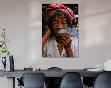 Old woman in Myanmar by Gert-Jan Siesling